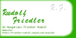 rudolf friedler business card